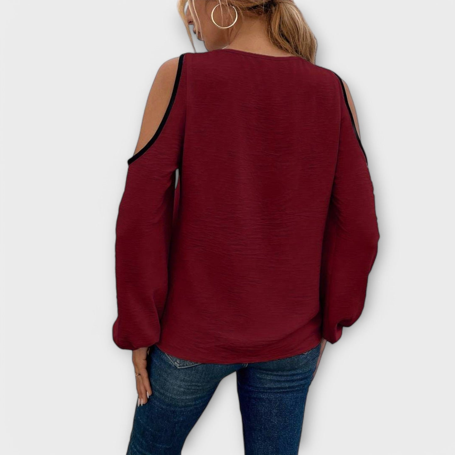Scarlet Square Neck Long Sleeve Shirt