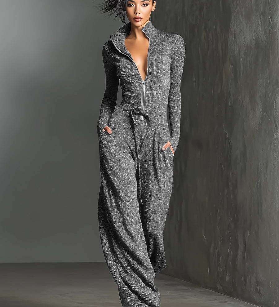 Women's Elegant Knitted Jumpsuit