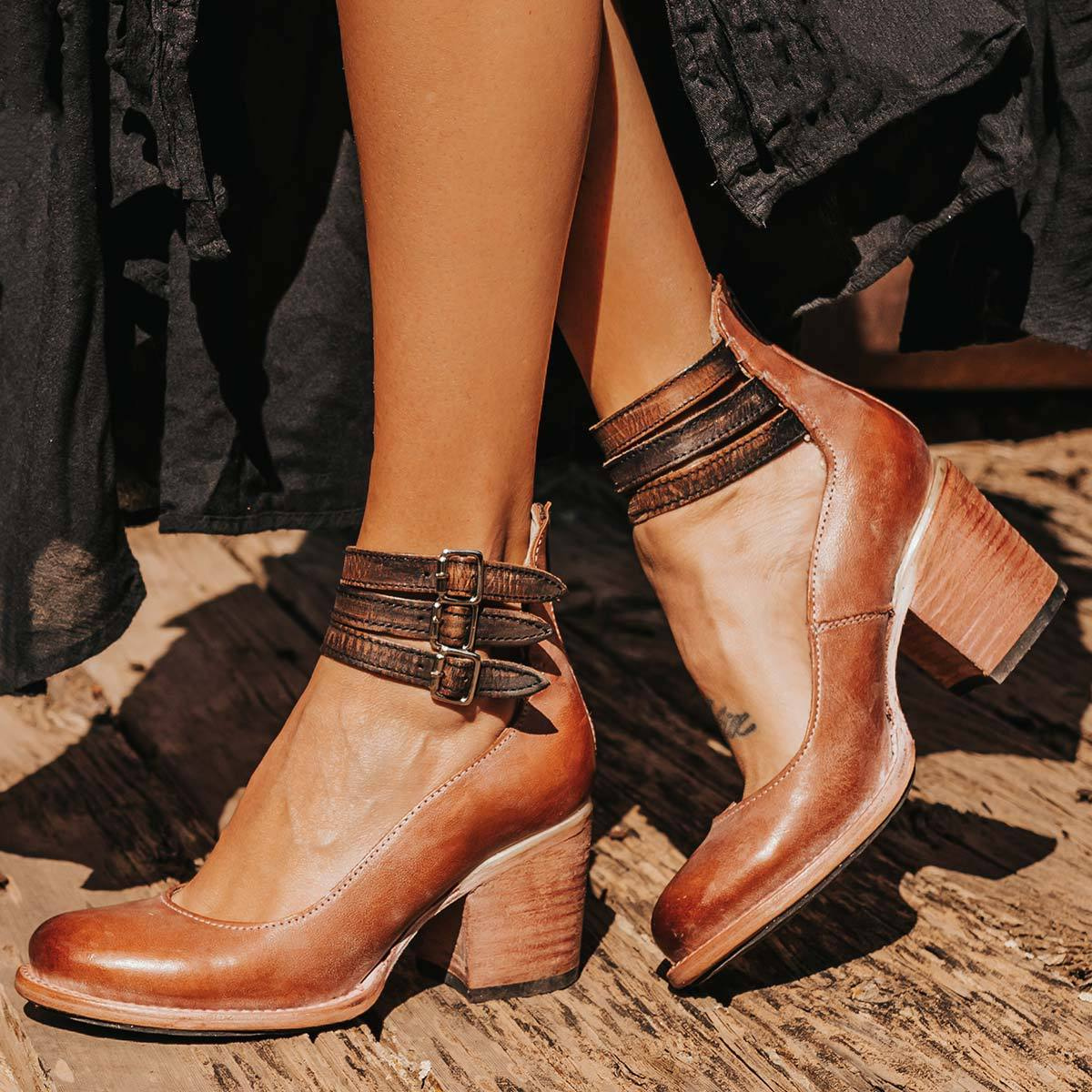 Ginbra™ | Pump Shoes with Multiple Straps and Thick Sole