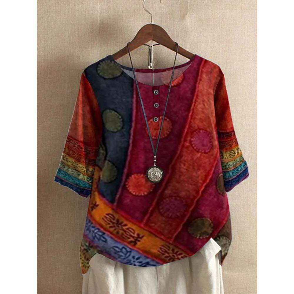 Valerie - Colorful Bohemian Top
