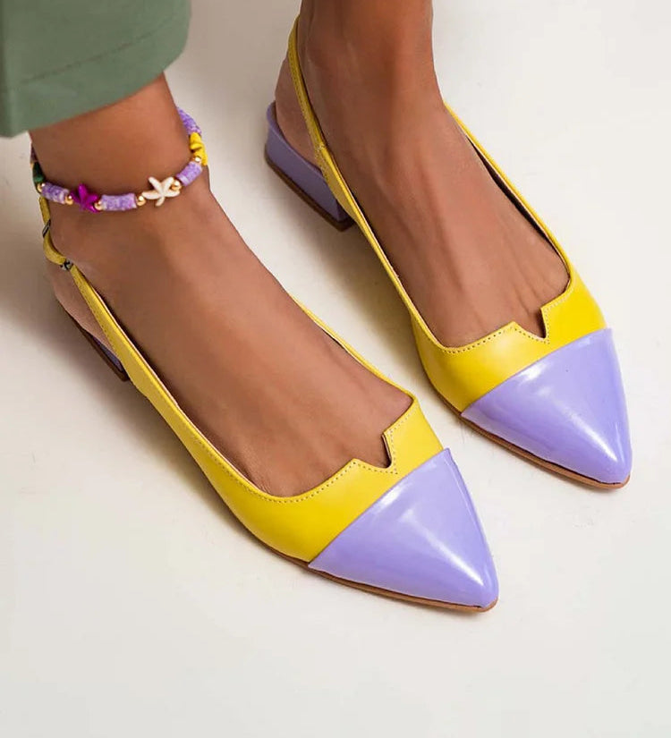 CATERINA | Elegant ballet flats with contrasting toe and bicolour details for a sophisticated look