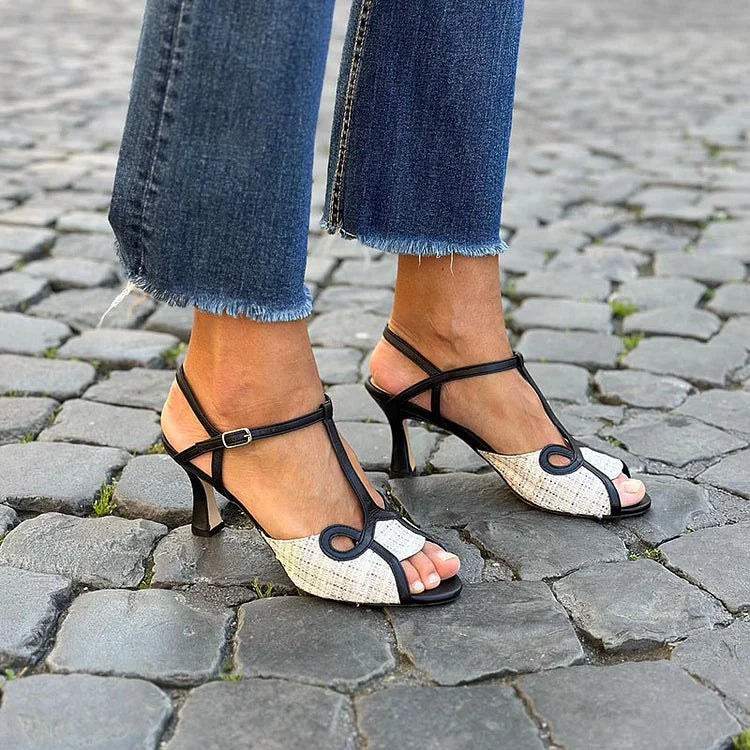 ISABELLA | MID HEEL SANDALS IN RETRO STYLE