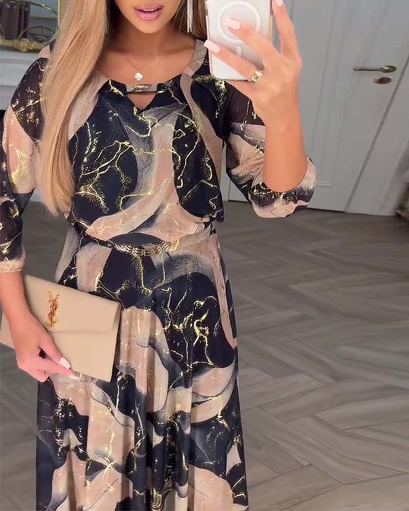 Kay | Elegant Maxi Dress with Subtle Print
