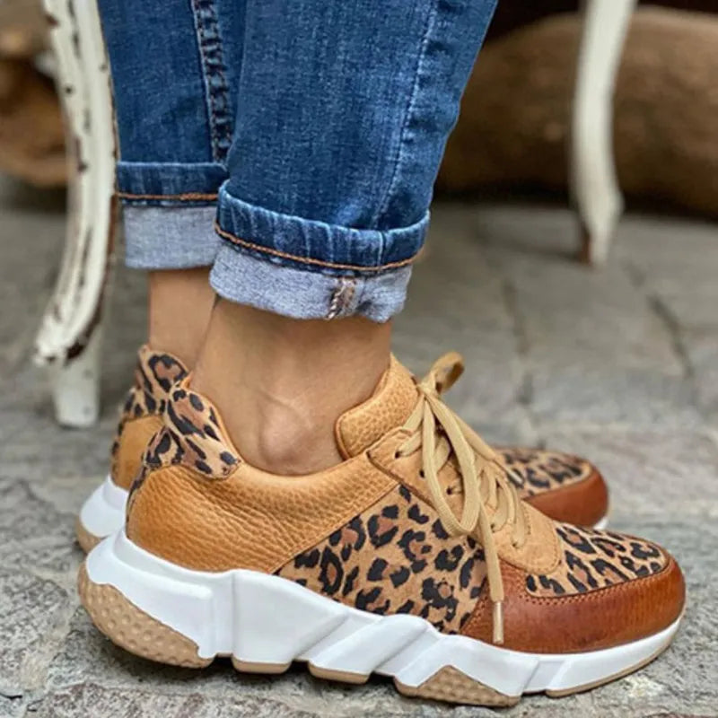Krisa | Leopard Print Comfort Sneakers