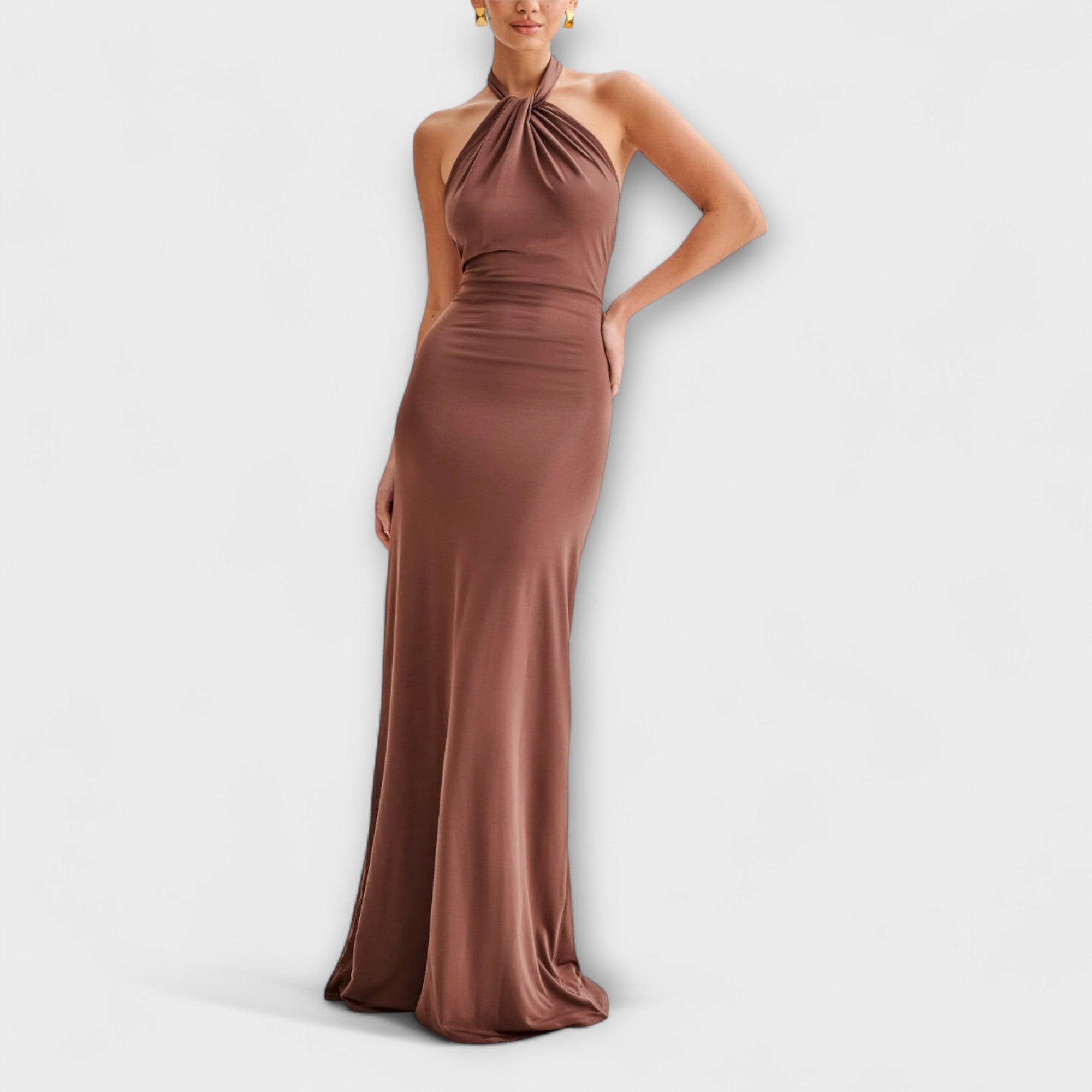 ELINA Maxi Dress with Satin Threads - Elegance and Comfort for Events