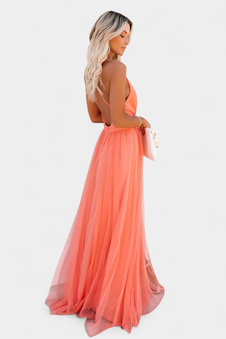 Maxi Tulle Dress Without Sleeves