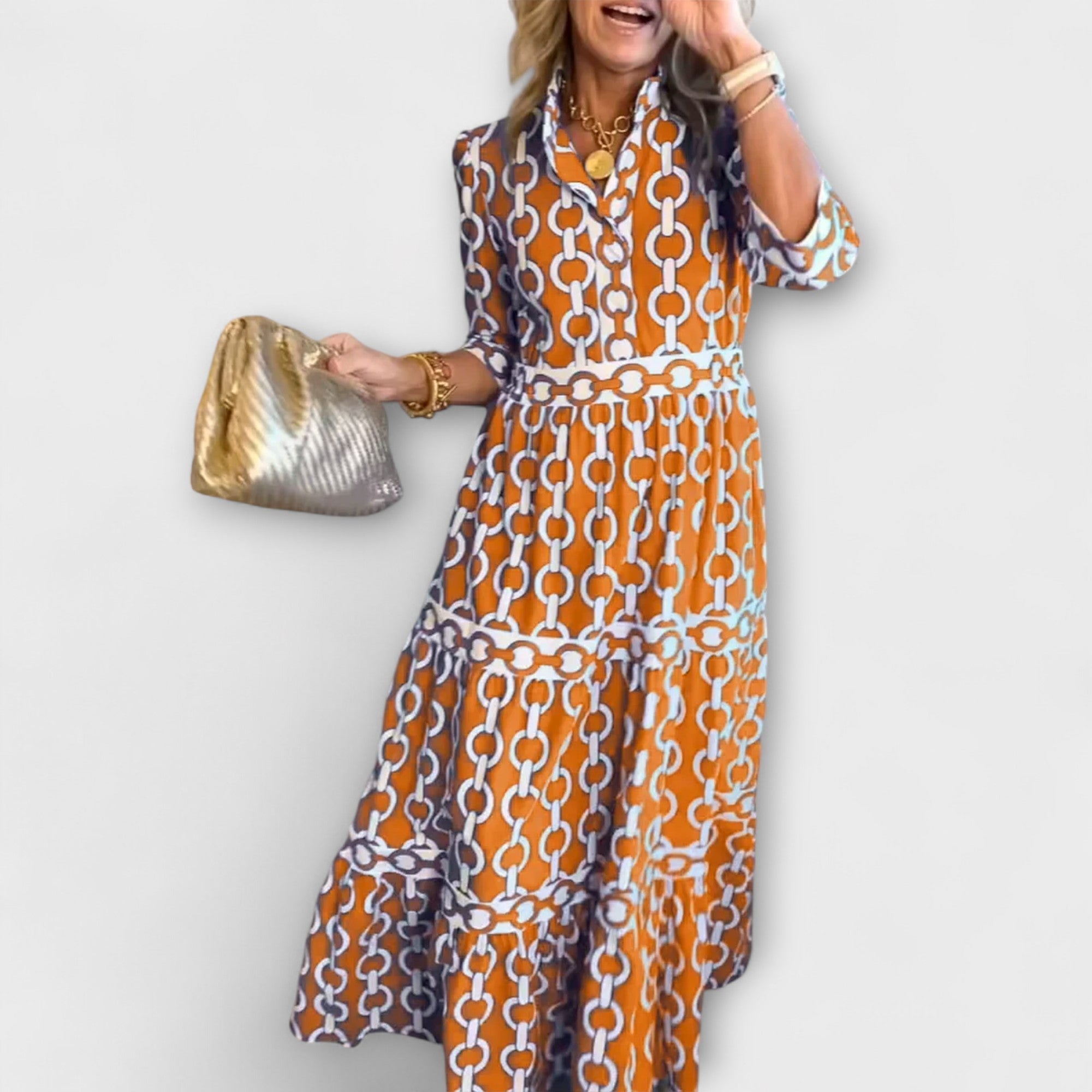 Midi Dresses with Chain Print