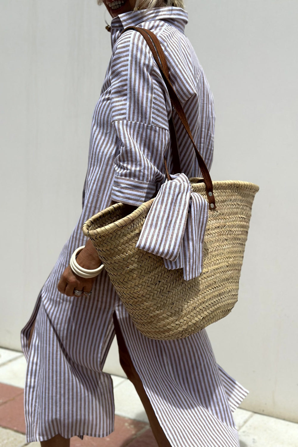 Elegant Shirt Dresses with Stripes