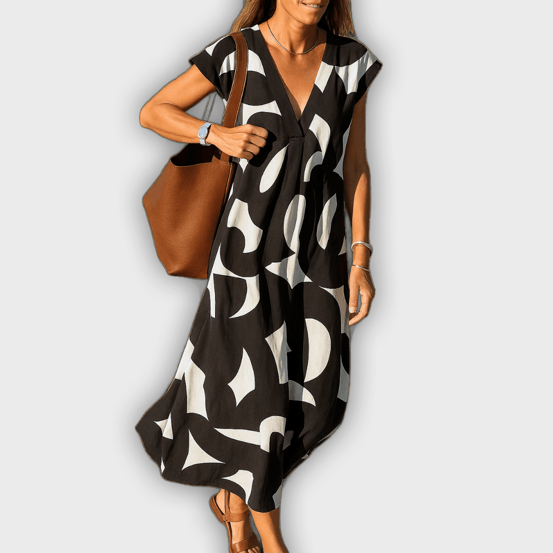 Cecilia™ Light and Feminine V-Neck Dress