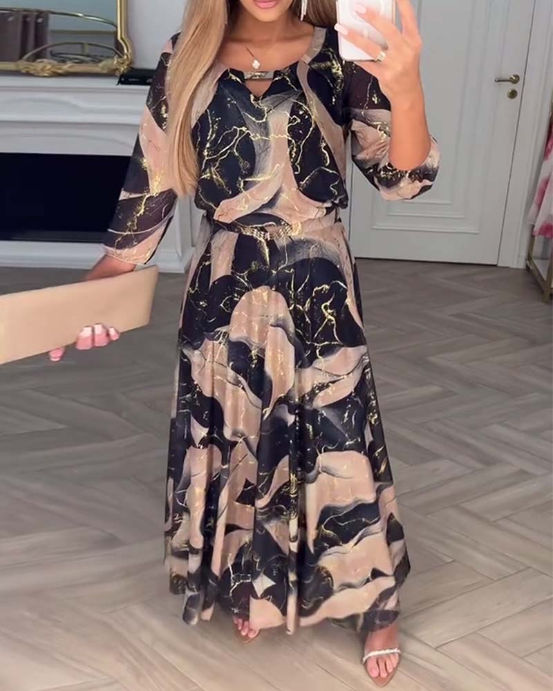 Kay | Elegant Maxi Dress with Subtle Print