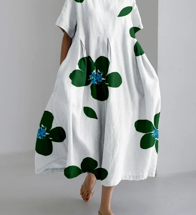 CATERINA | Long Summer Dress with Vibrant Flowers and Soft Comfort for Sunny Days