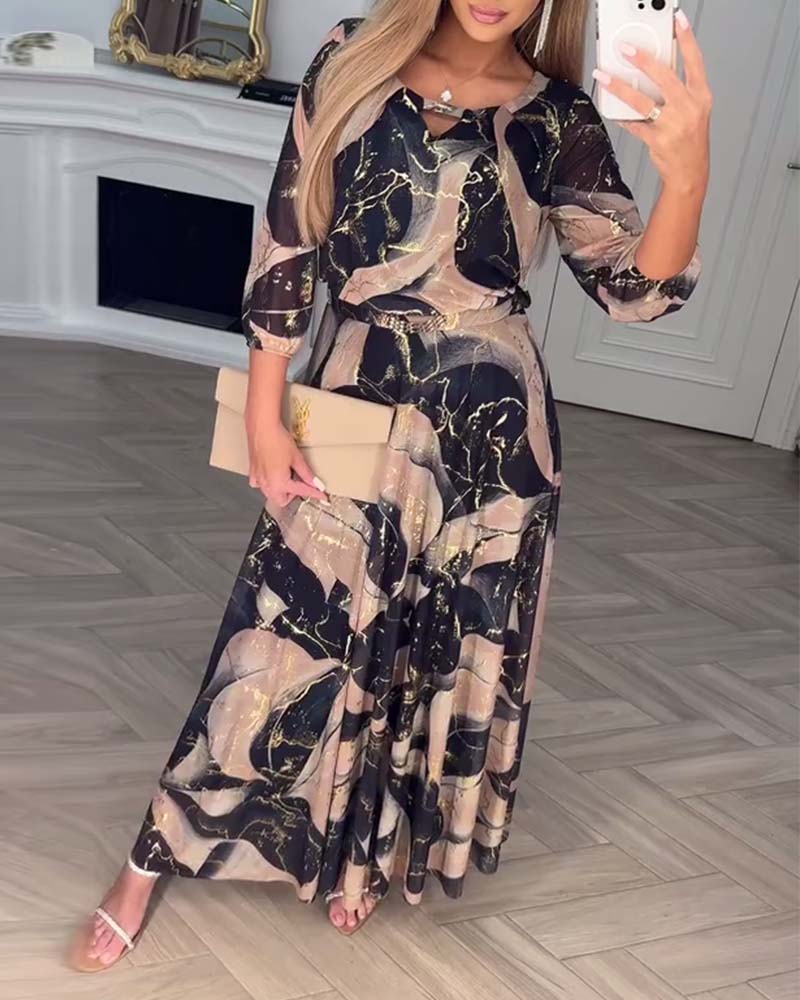 Kay | Elegant Maxi Dress with Subtle Print