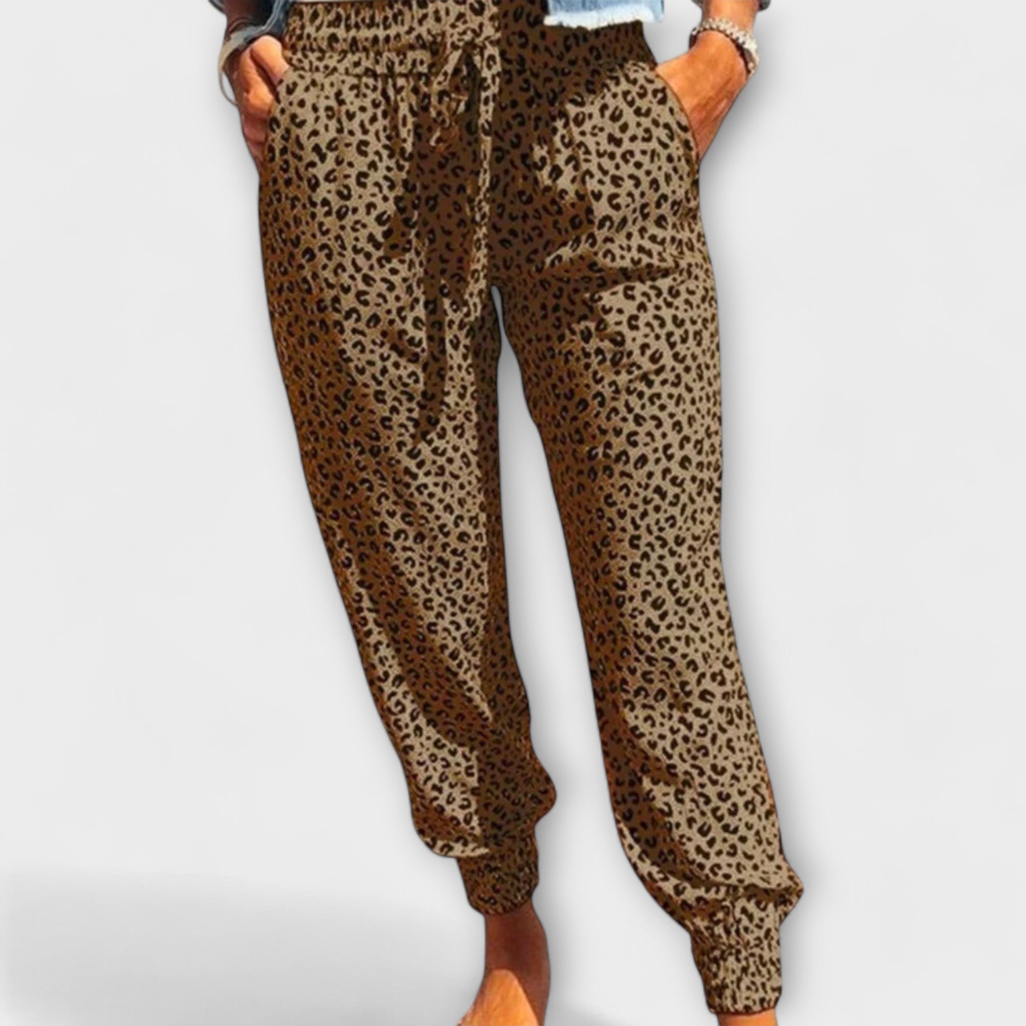 Wide Leg Pants with Animal Print