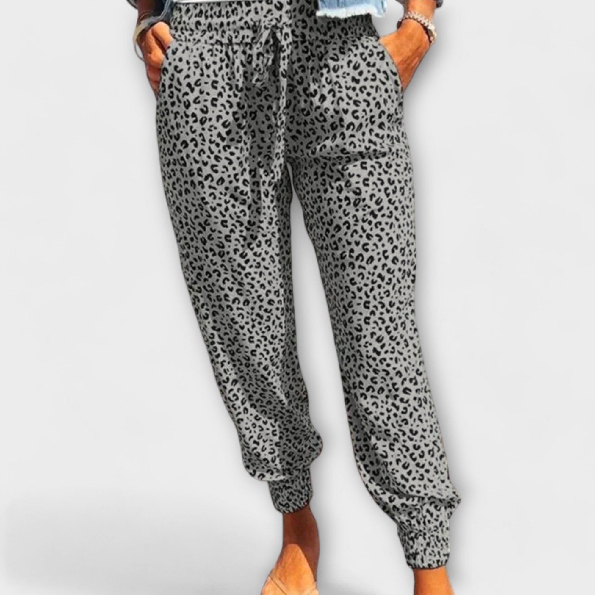 Wide Leg Pants with Animal Print