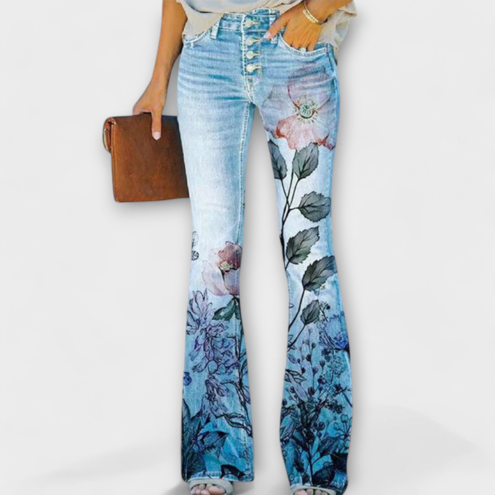 Wide Leg Pants with Floral Print and Maximum Comfort