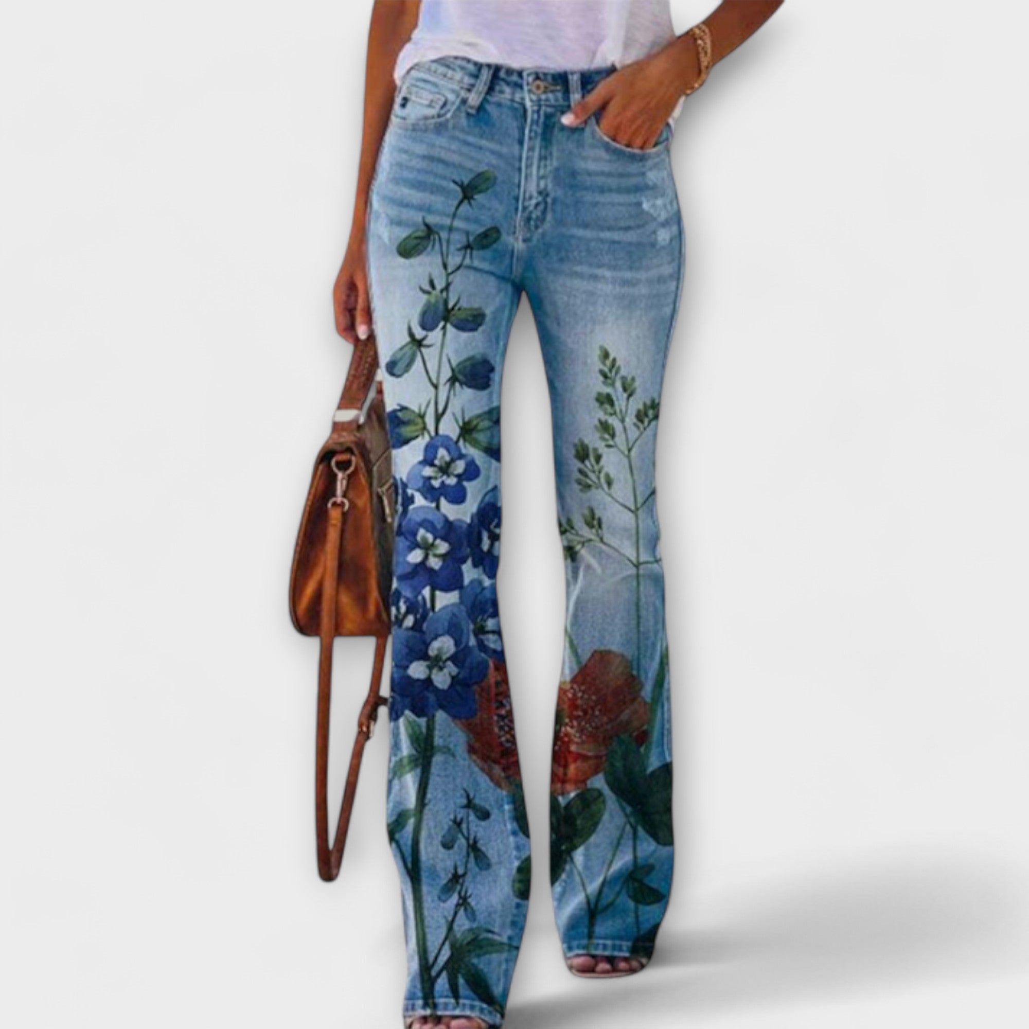 Wide Leg Pants with Floral Print and Maximum Comfort