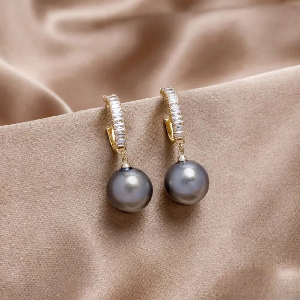 Elegant Pearl and Zirconia Earrings