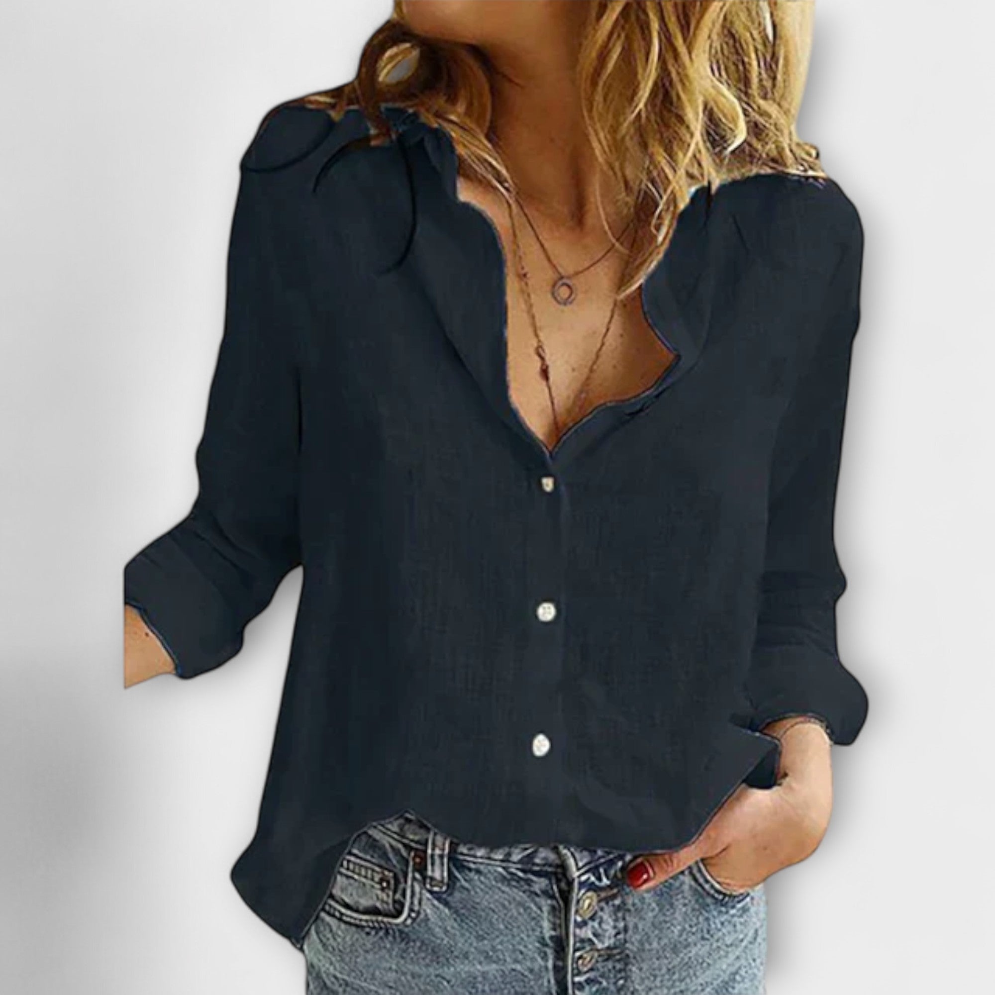 Elegant Women's Shirt with Luxury Collar