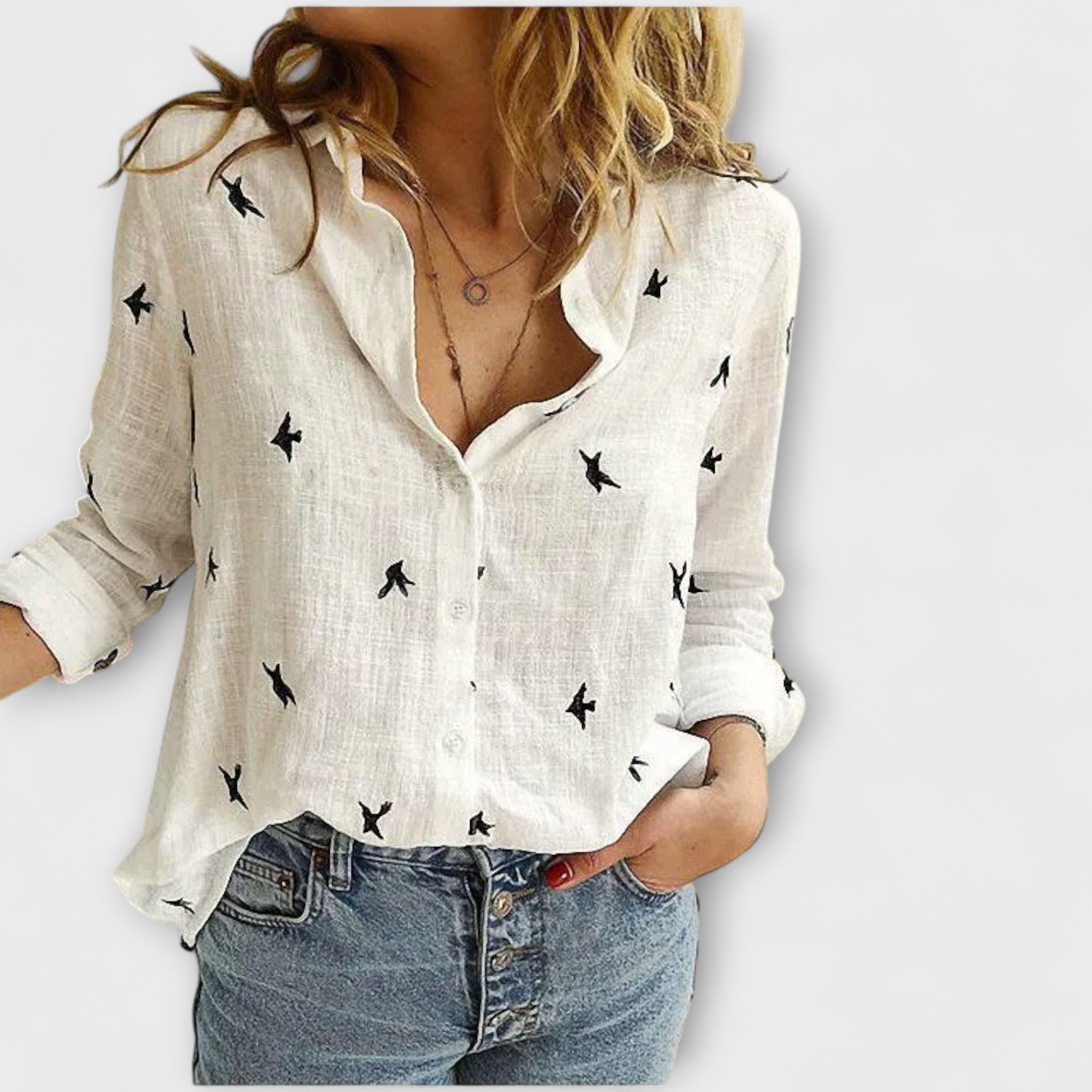 Elegant Women's Shirt with Luxury Collar