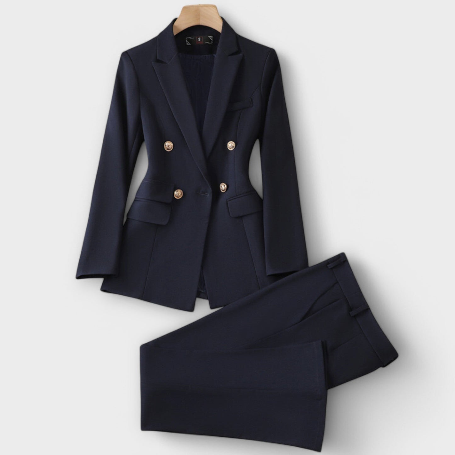 Salinair – White Tailored Suit with Gold Buttons