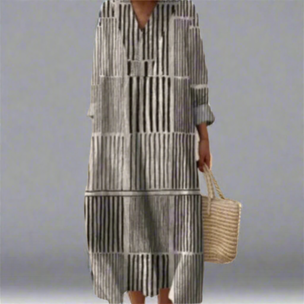 Margo™ | Monochrome Striped Maxi Dress