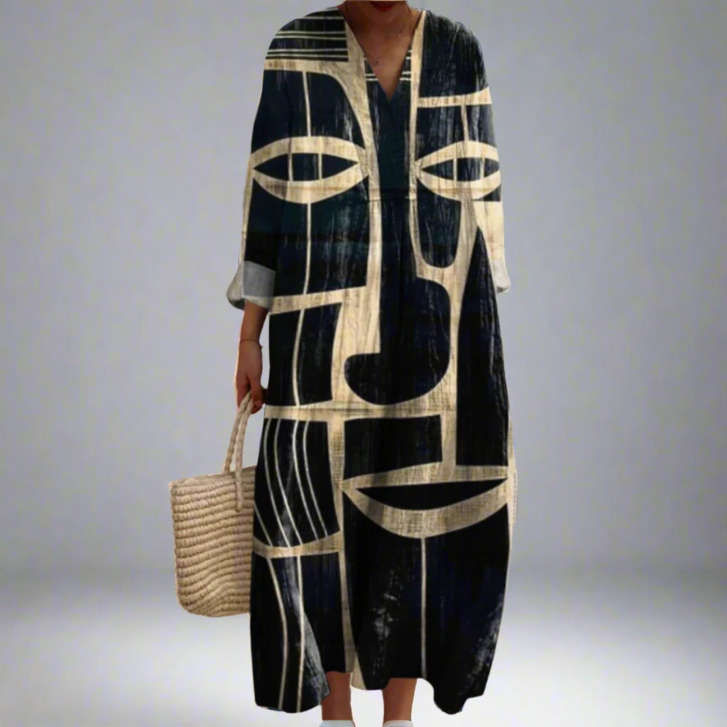 Lorna™ | Artistic Midi Dress Inspired by Tribes
