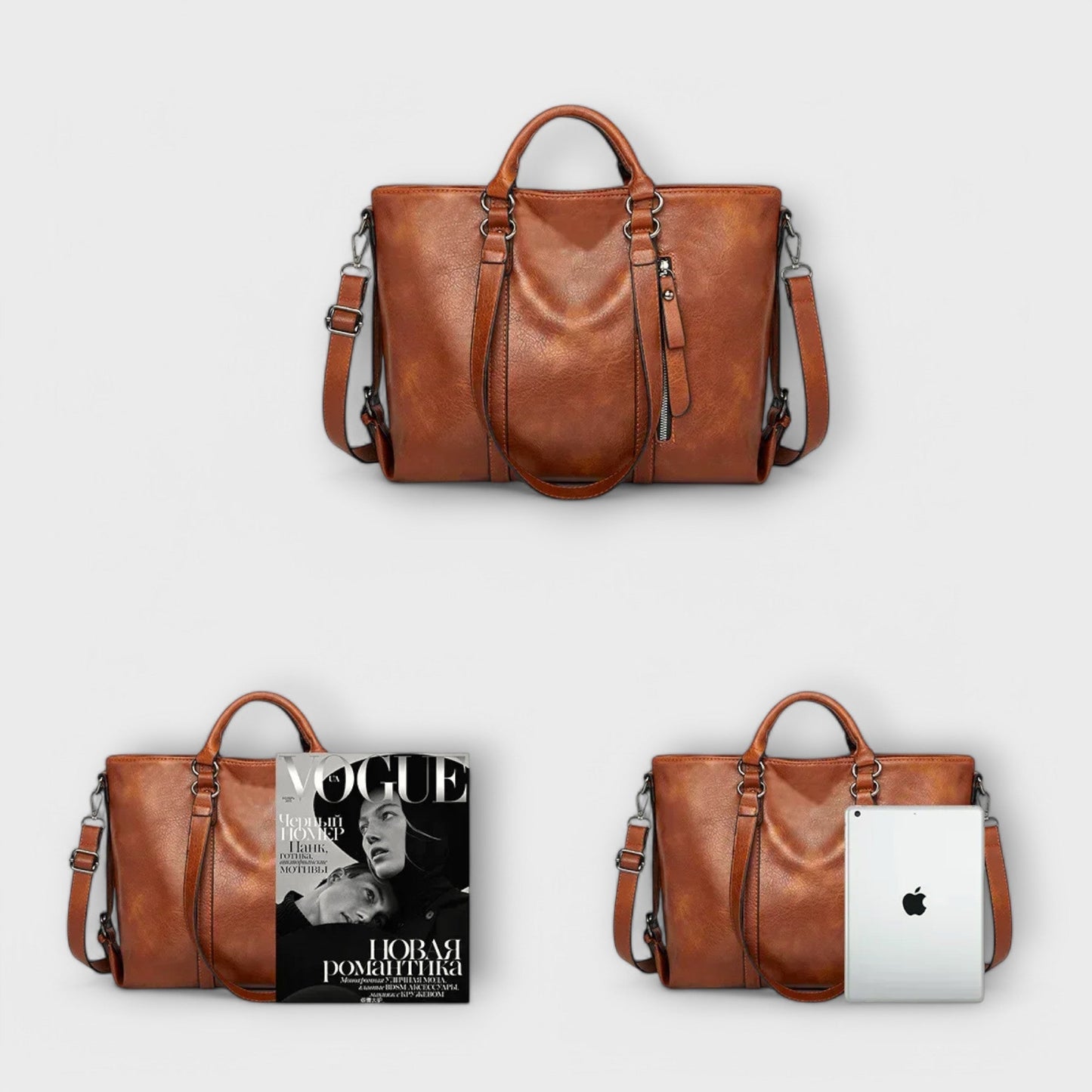 Laura Wide Leather Bag - An Elegant and Functional Bag