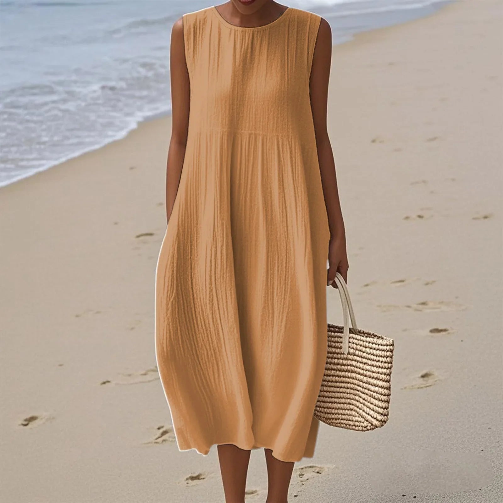 Sienna | Midi Sleeveless Dress for Effortless Summer Style