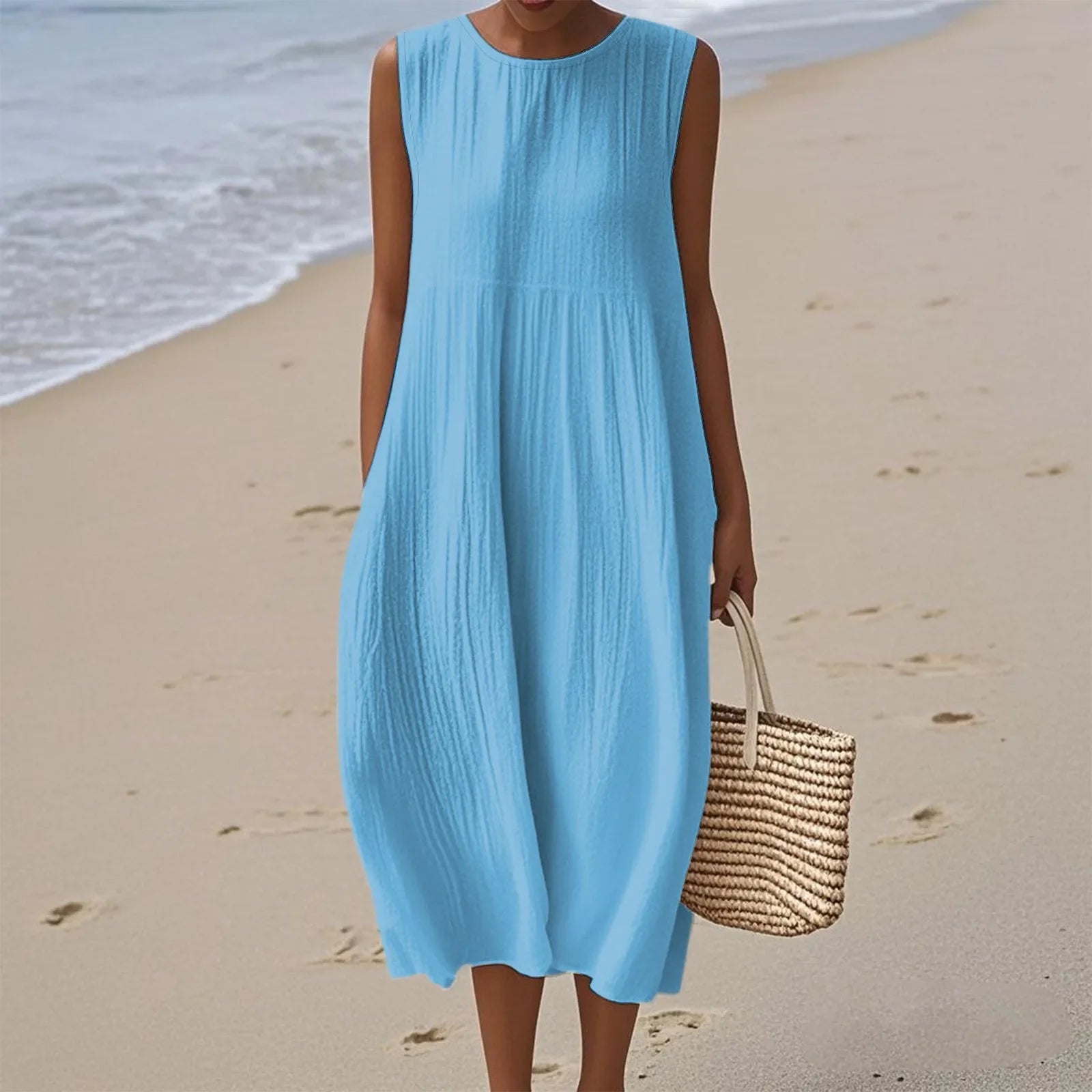 Sienna | Midi Sleeveless Dress for Effortless Summer Style