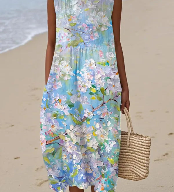 Adelina | Long Summer Dress Floral Patchwork