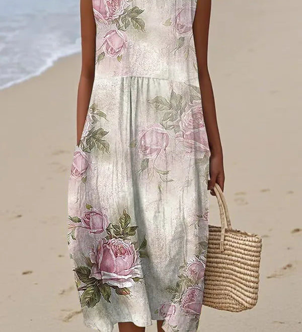 Adelina | Long Summer Dress Floral Patchwork