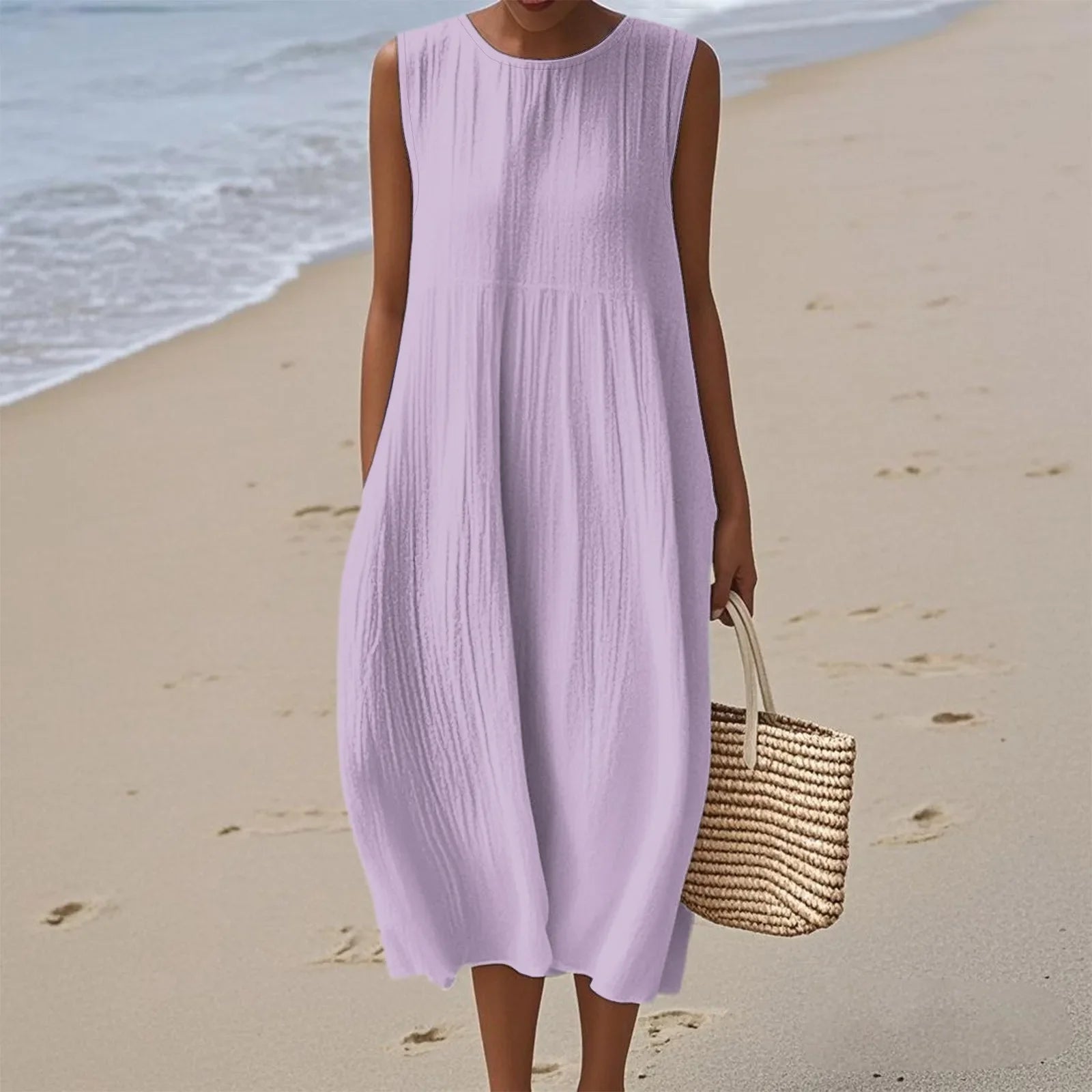Sienna | Midi Sleeveless Dress for Effortless Summer Style