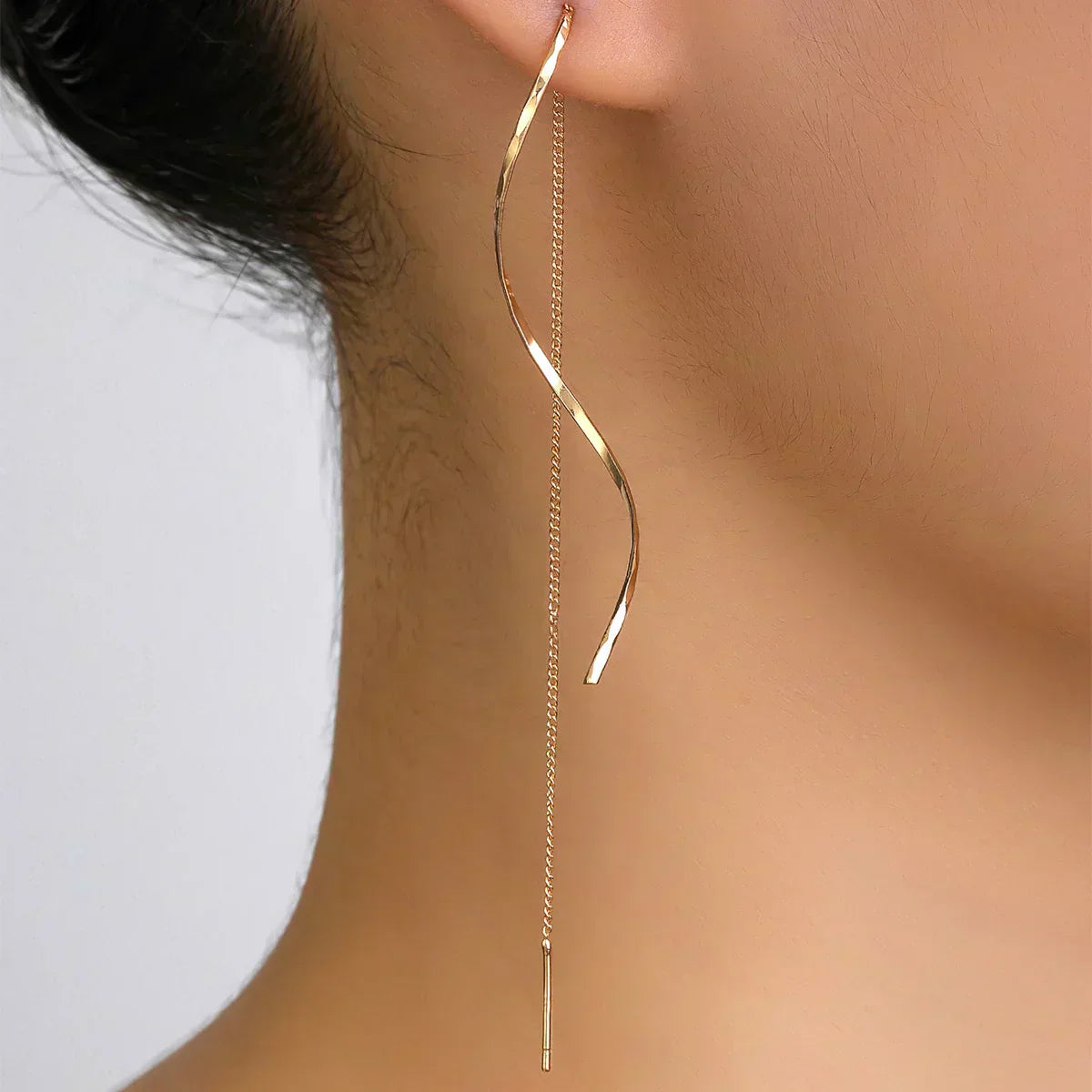 Long Wave Earrings with Unique Design