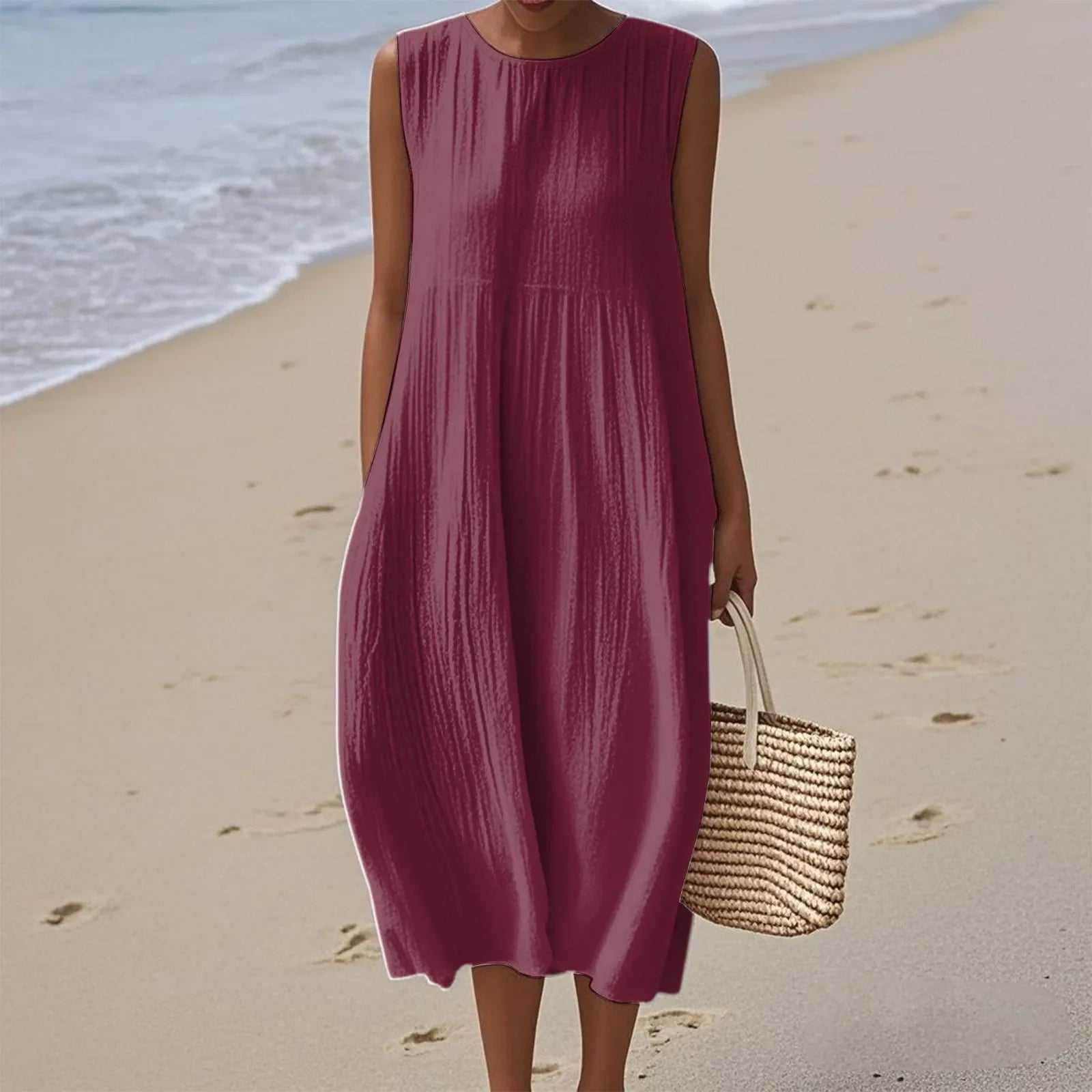 Sienna | Midi Sleeveless Dress for Effortless Summer Style