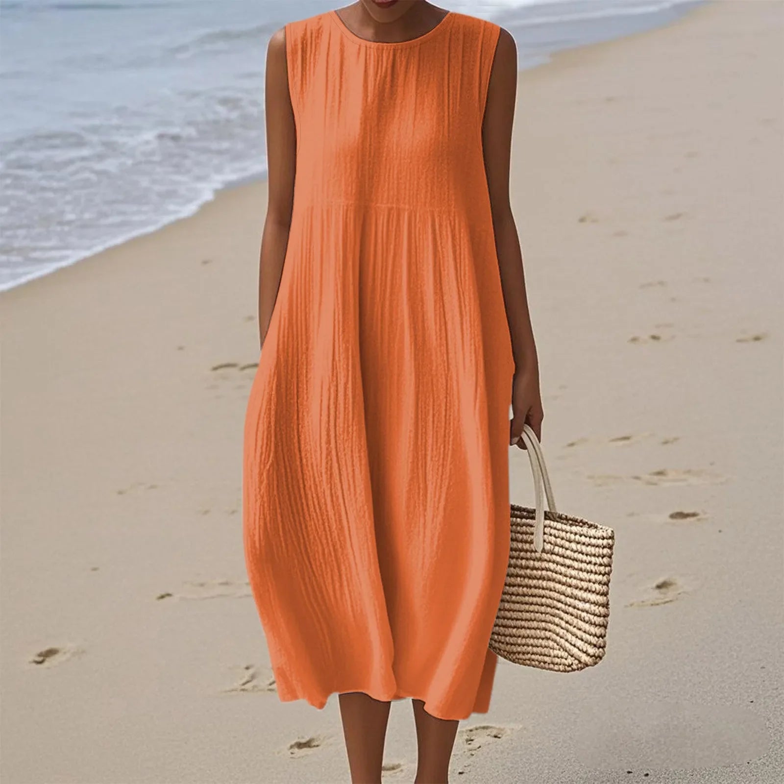 Sienna | Midi Sleeveless Dress for Effortless Summer Style