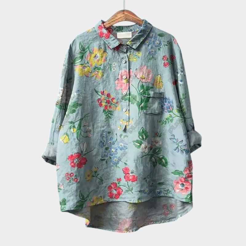 FRANCESCA™ | Oversized Floral Blouse with Colours