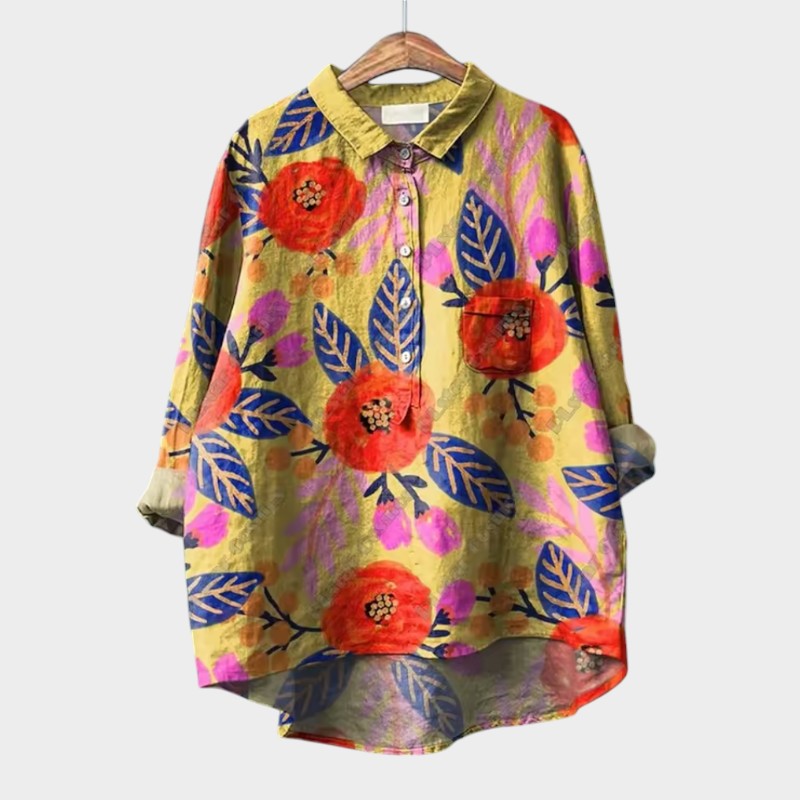 FRANCESCA™ | Oversized Floral Blouse with Colours