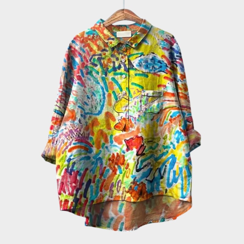 FRANCESCA™ | Oversized Floral Blouse with Colours