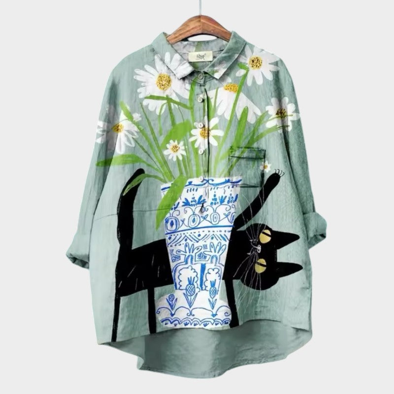 ELISABETTA™  | Oversized Floral Blouse with Comfort