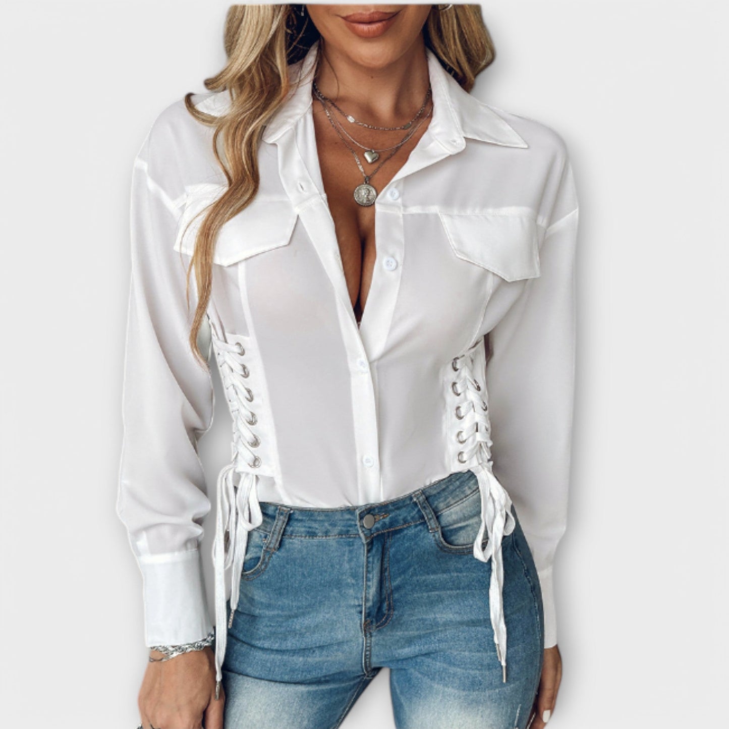 Long Sleeve Polo Shirt for Women – Natalia