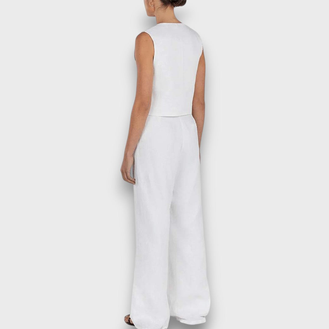 Sulan – Linen Set with Sleeveless Vest