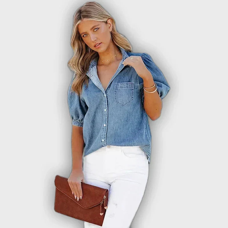 FREJA Loose Denim Shirt for Women