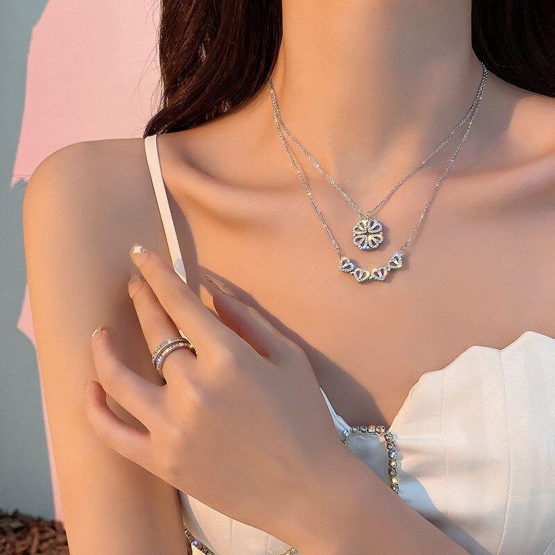 Four-Leaf Clover Pendant Necklace - A Jewelry Piece Representing Luck and Belief