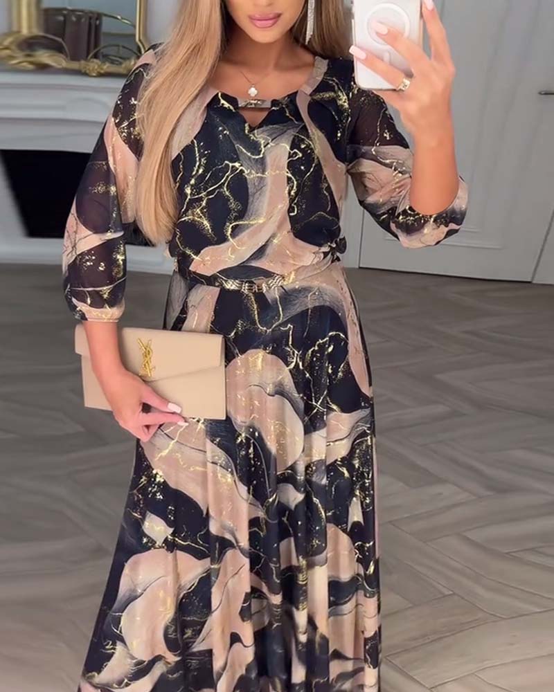 Kay | Elegant Maxi Dress with Subtle Print