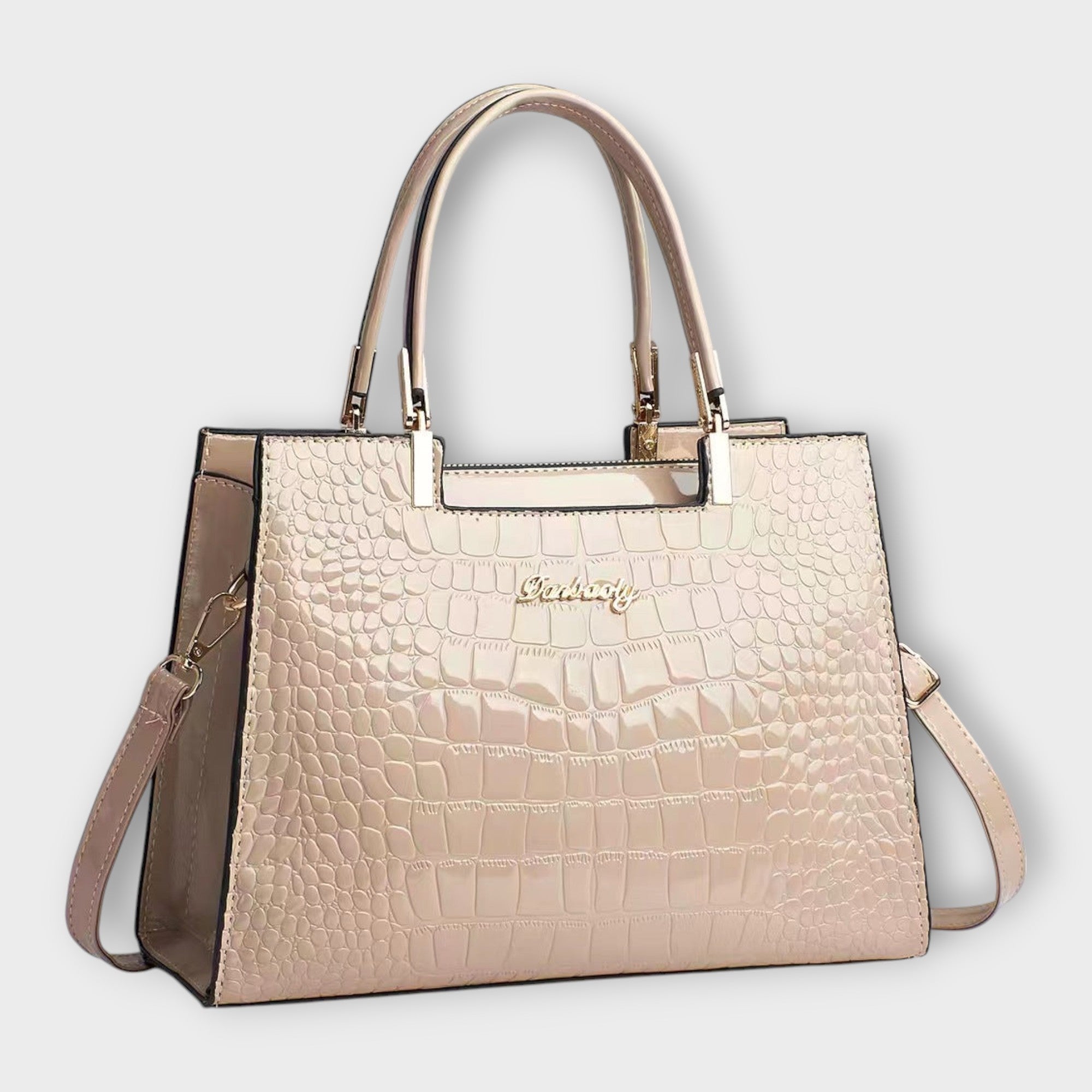 Laura's Glossy Crocodile Pattern Handbag