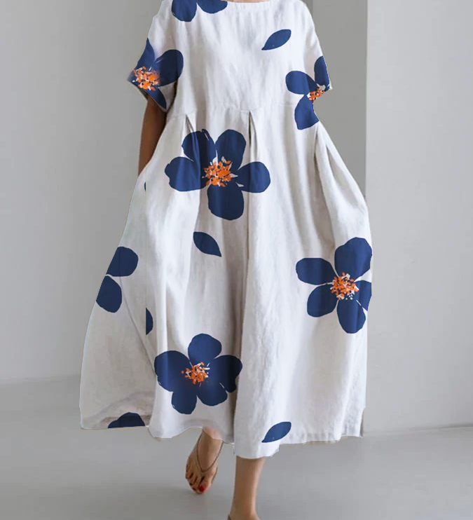 CATERINA | Long Summer Dress with Vibrant Flowers and Soft Comfort for Sunny Days