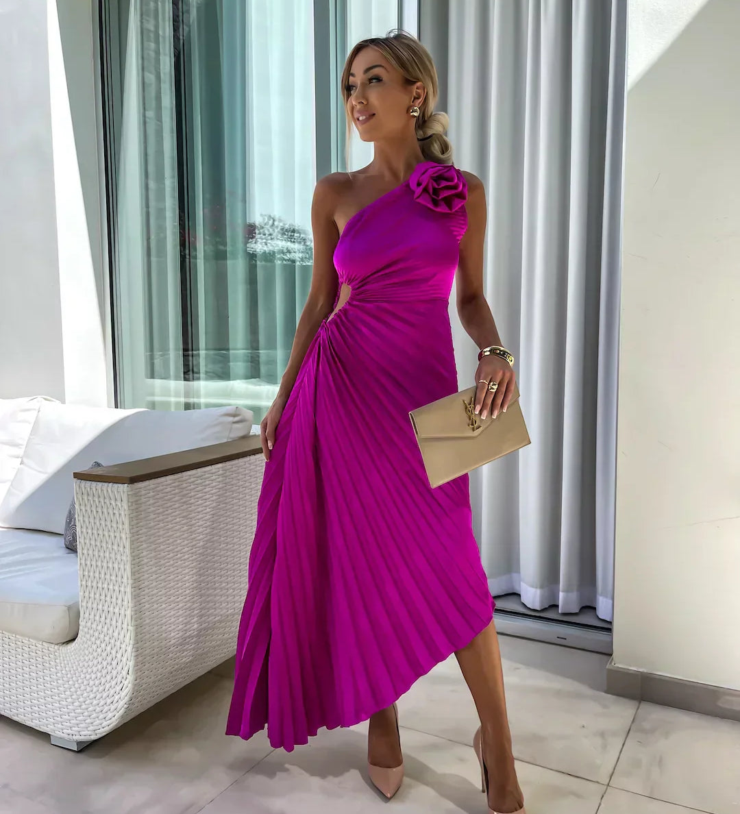 Lizbeth - Dress with Floral Shoulders