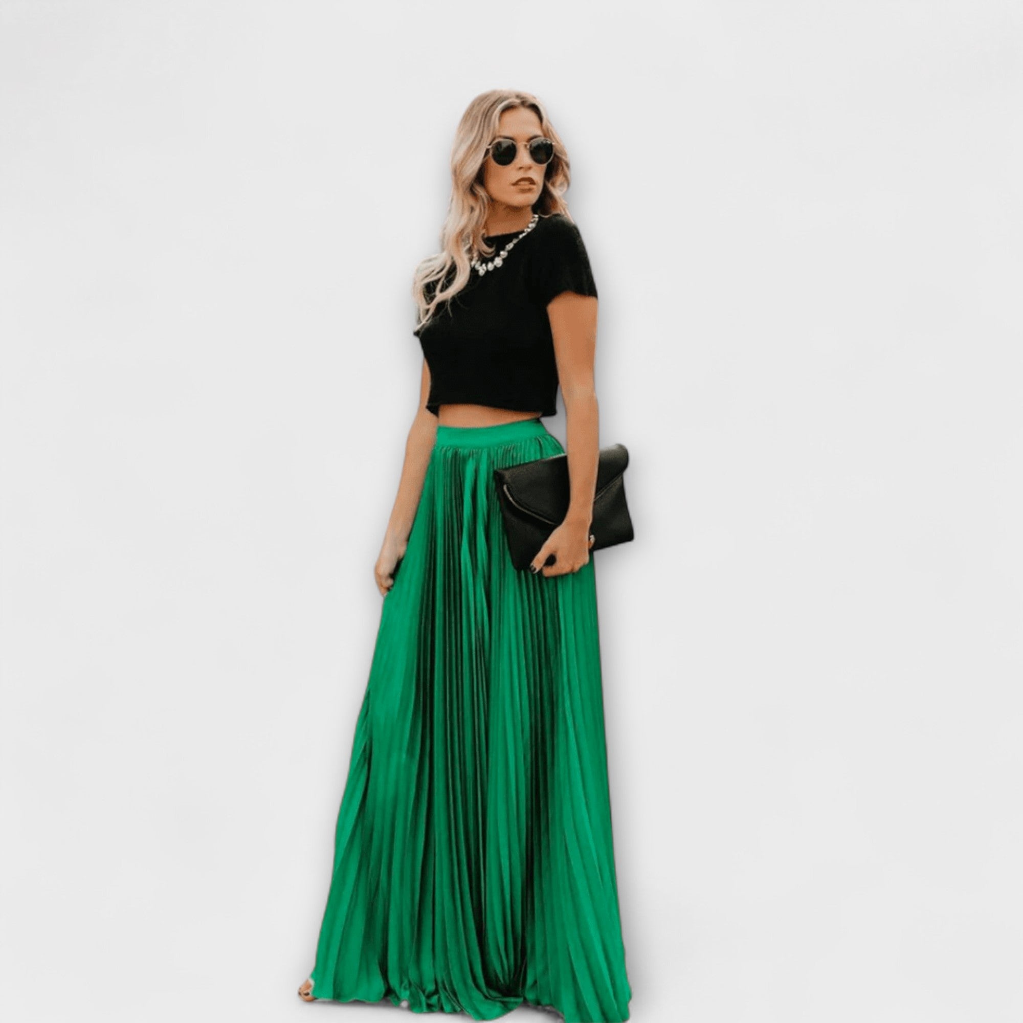 Apricot Pleated Maxi Skirt - Elegance and Comfort in Every Step