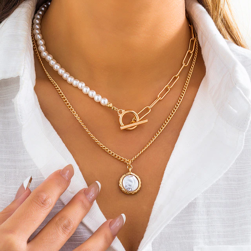 Elegant Multi-Layer Vintage Pearl Necklace