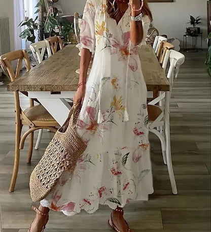 Ava - Elegant Boho Dress with Belly Coverage